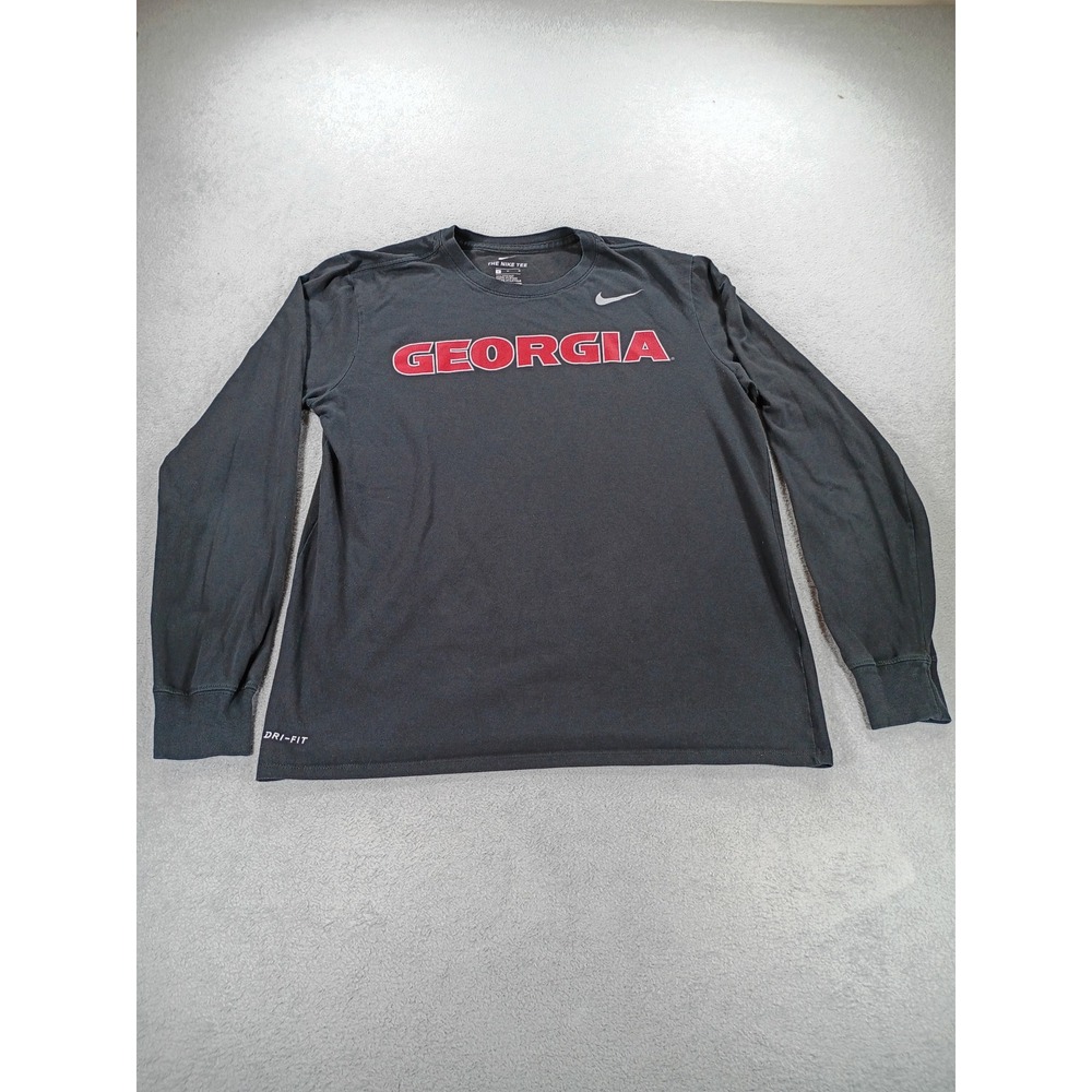 Nike Mens Georgia Bulldogs Dri-FIT Long Sleeve Shirt Black Medium NCAA Gear